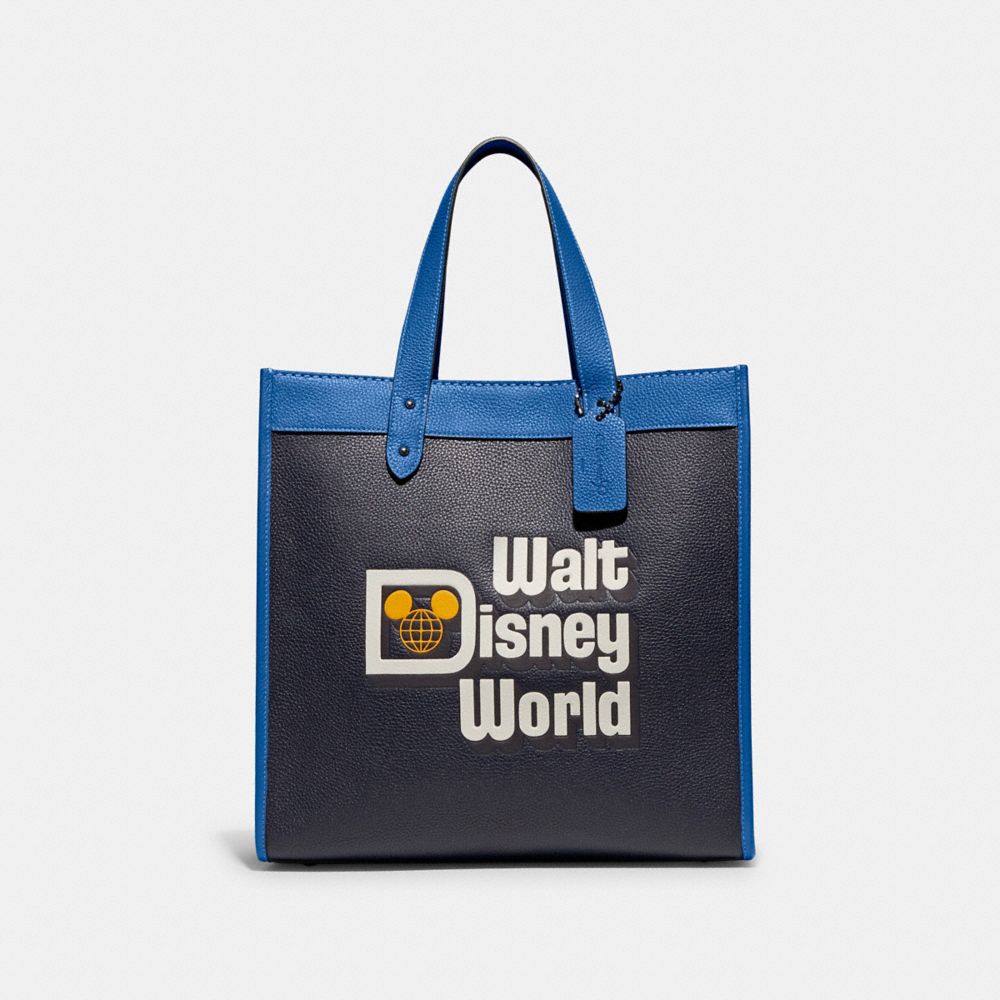 Disney X Coach Field Tote With Walt Disney World Motif - C8551 - Pewter/Midnight Navy Multi