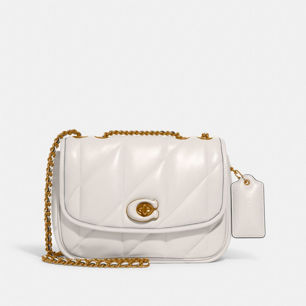 COACH C8560 Pillow Madison Shoulder Bag With Quilting Brass/Chalk