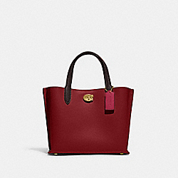 COACH C8561 Willow Tote 24 In Colorblock BRASS/CHERRY