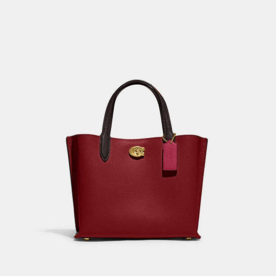 C8561 - Willow Tote 24 In Colorblock Brass/CHERRY