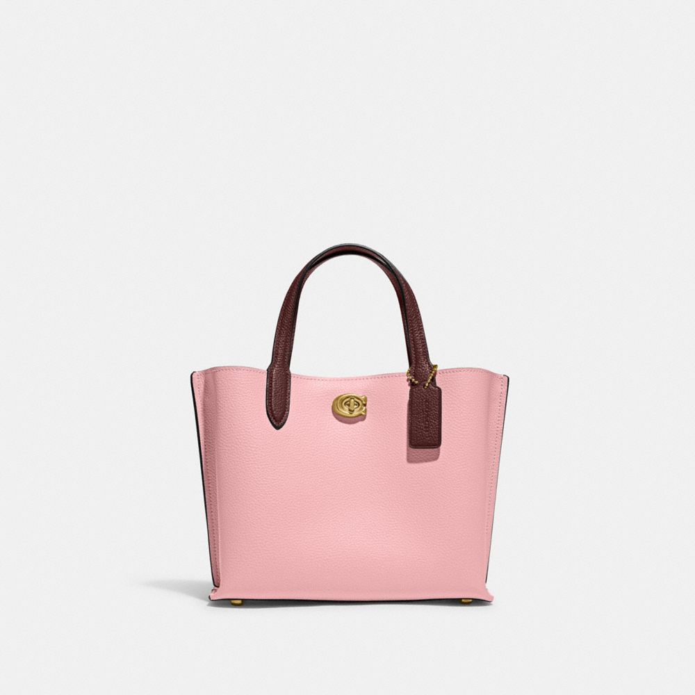 COACH C8561 Willow Tote 24 In Colorblock Brass/Bubblegum Multi