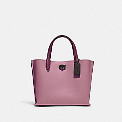 COACH C8561 Willow Tote 24 In Colorblock PEWTER/VIOLET ORCHID