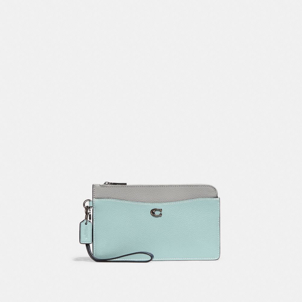 C8569 - L Zip Wristlet In Colorblock V5/Dove Grey Multi