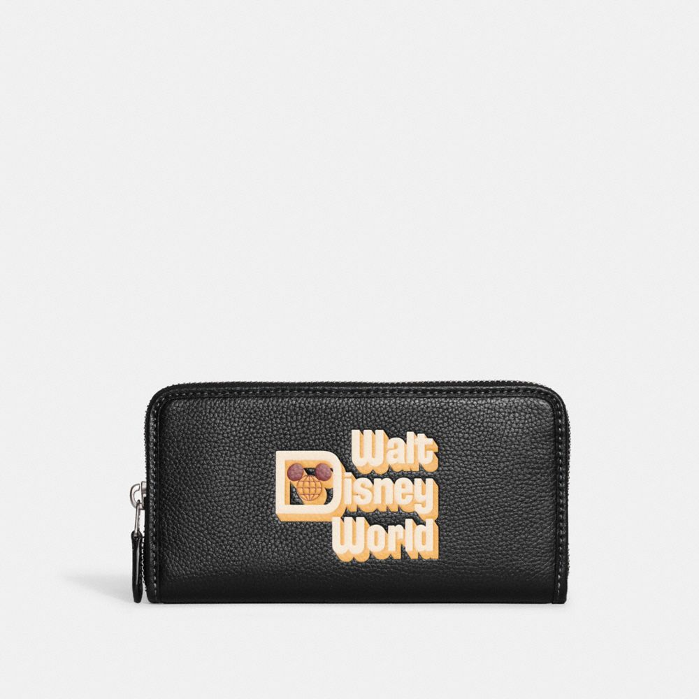 Disney X Coach Accordion Zip Wallet With Walt Disney World Motif - C8579 - Silver/Black