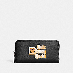COACH C8579 Disney X Coach Accordion Zip Wallet With Walt Disney World Motif SILVER/BLACK