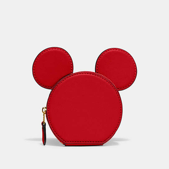 C8581 - Disney X Coach Mickey Mouse Coin Case Brass/Electric Red