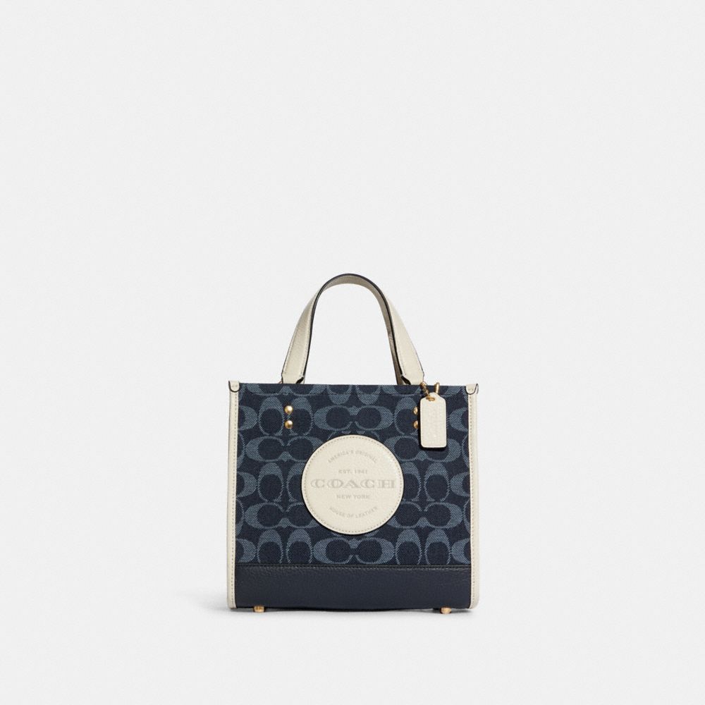Coach Dempsey Tote 22 In Signature Jacquard With Stripe And Coach Patch ...
