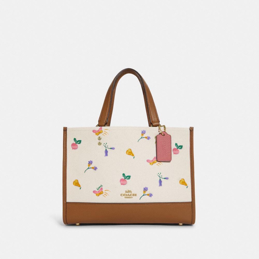 COACH C8602 Dempsey Carryall With Dreamy Veggie Print GOLD/CHALK MULTI