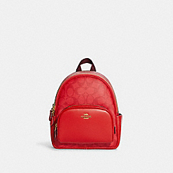 Mini Court Backpack In Signature Canvas - C8604 - IM/Miami Red