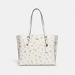 Mollie Tote In Signature Canvas With Mystical Floral Print - C8612 - GOLD/CHALK MULTI