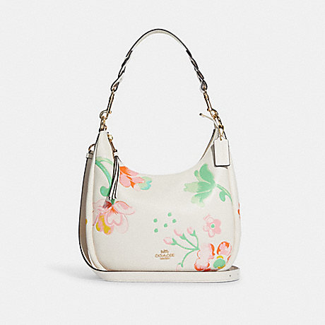COACH C8619 Jules Hobo With Dreamy Land Floral Print GOLD/CHALK-MULTI
