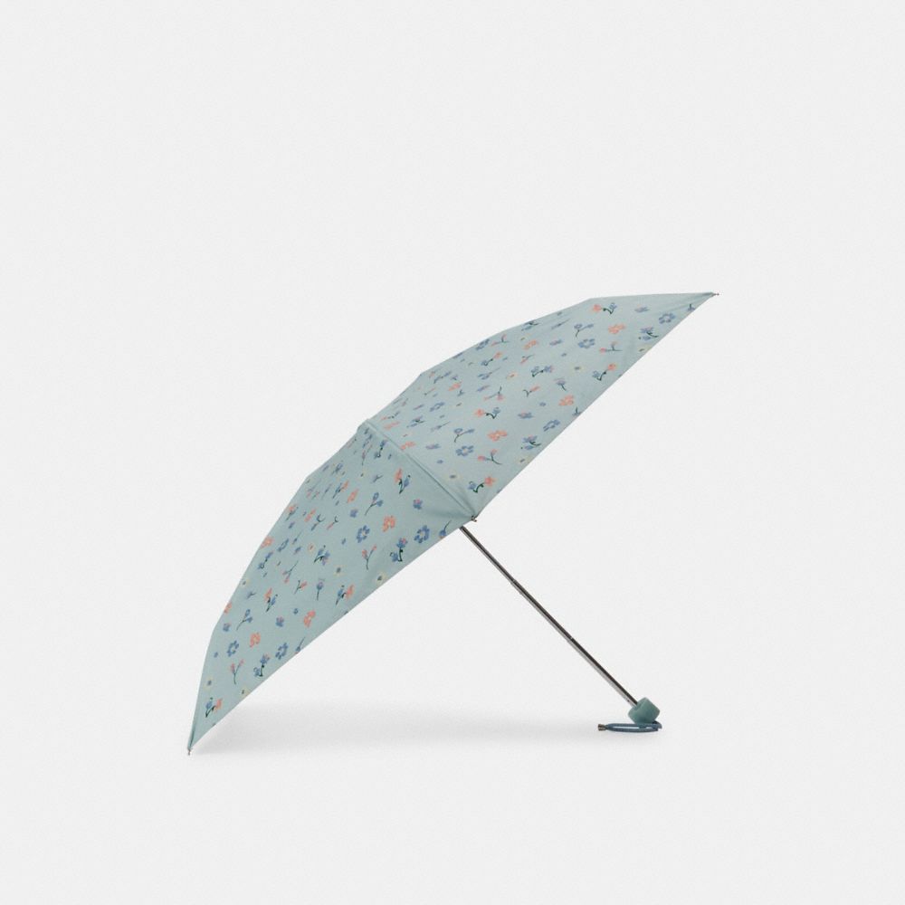 COACH C8625 Uv Protection Mini Umbrella In Mystical Floral Print LIGHT TEAL