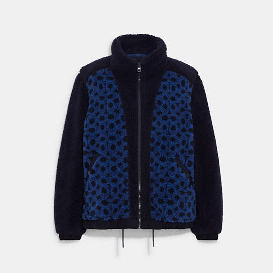 C8710 - Full Sherpa Jacket In Recycled Polyester Navy