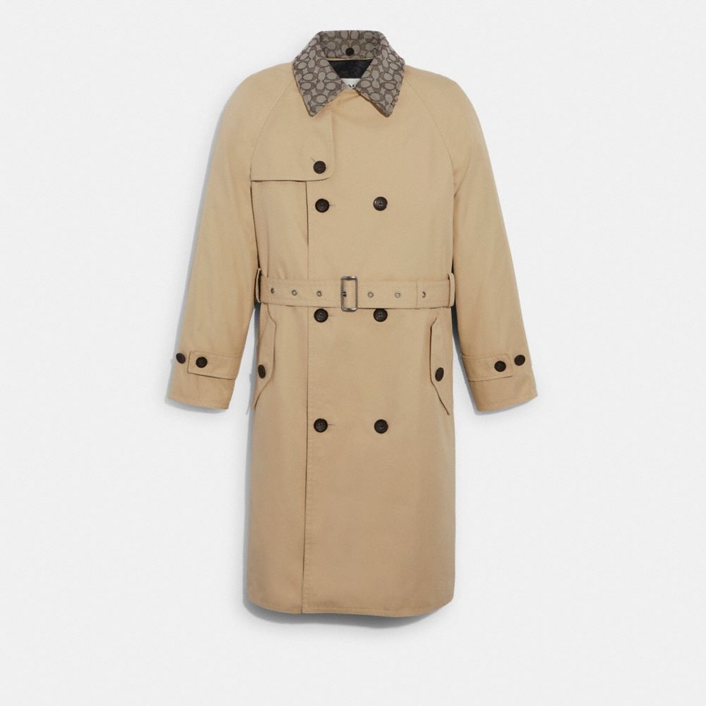 Trench Coat In Organic Cotton And Recycled Polyester - C8713 - KHAKI