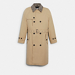 COACH C8713 Trench Coat In Organic Cotton And Recycled Polyester KHAKI