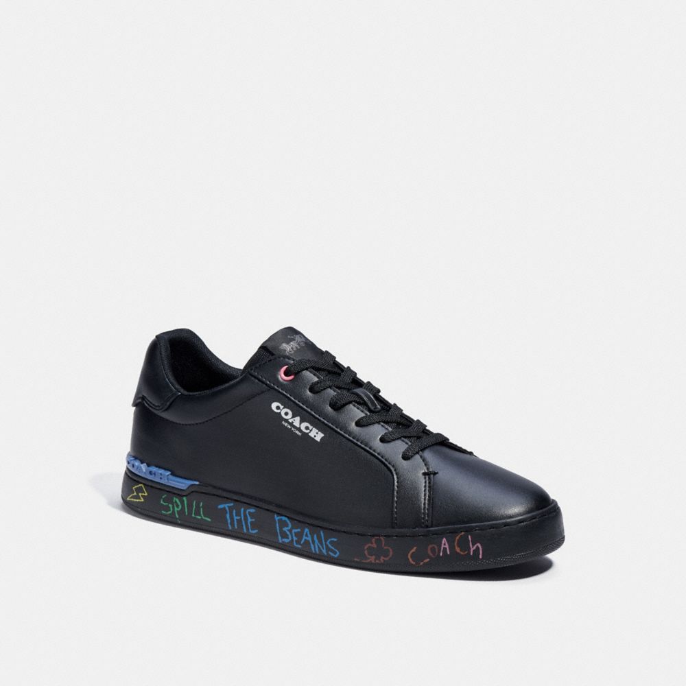 Clip Low Top Sneaker With Embroidery - C8716 - BLACK