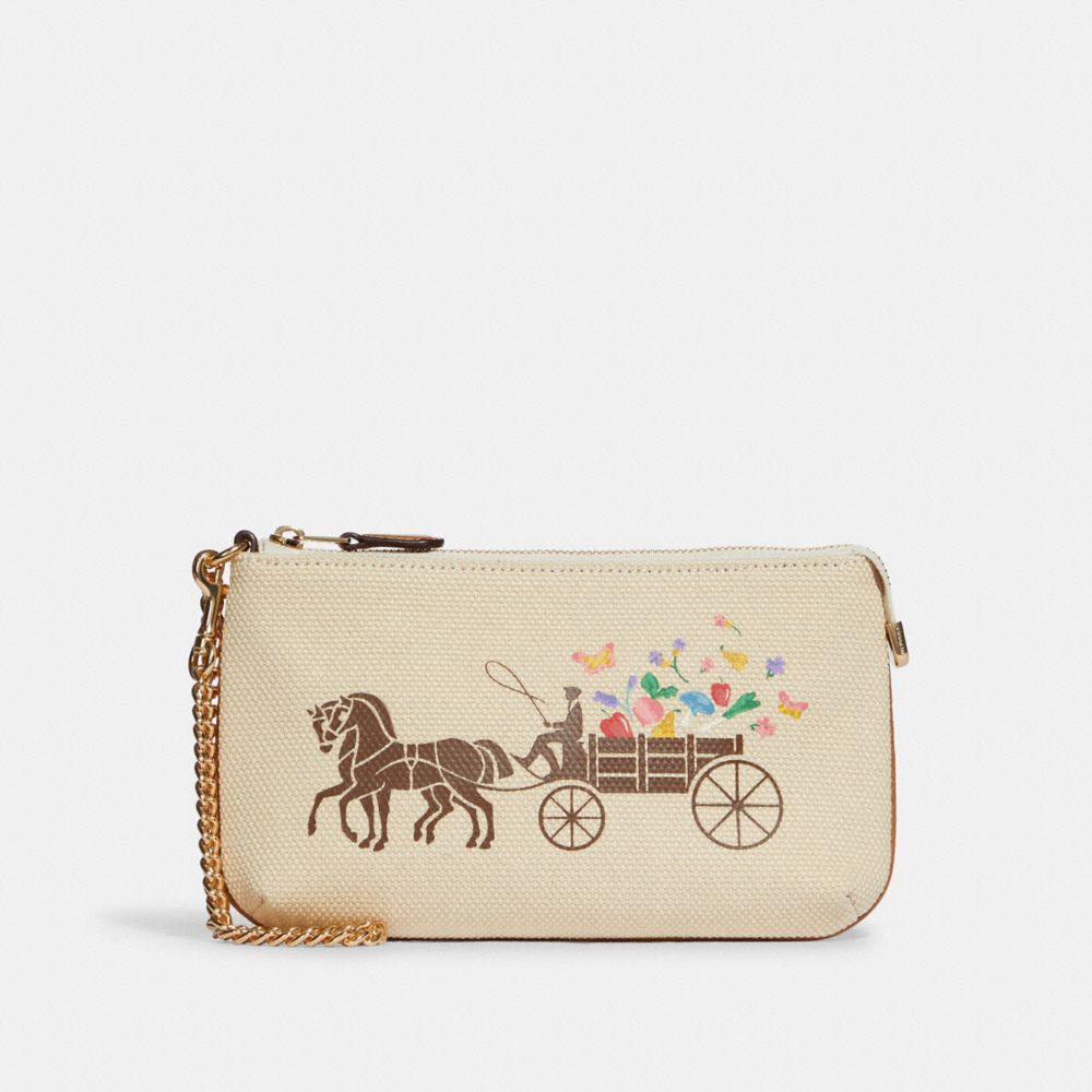 Large Wristlet 19 With Dreamy Veggie Horse And Carriage - GOLD/NATURAL MULTI - COACH C8725