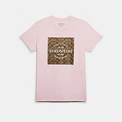 COACH C8775 Signature T Shirt In Organic Cotton LIGHT PINK