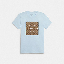 COACH C8775 Signature T Shirt In Organic Cotton ICY BLUE