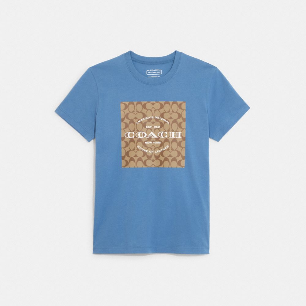 Signature T Shirt In Organic Cotton - C8775 - Coronet Blue