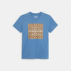 COACH C8775 Signature T Shirt In Organic Cotton CORONET BLUE