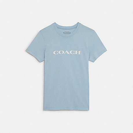 COACH C8786 Essential T Shirt In Organic Cotton Icy-Blue