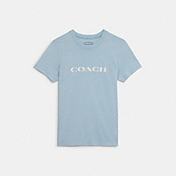 COACH C8786 Essential T Shirt In Organic Cotton ICY BLUE
