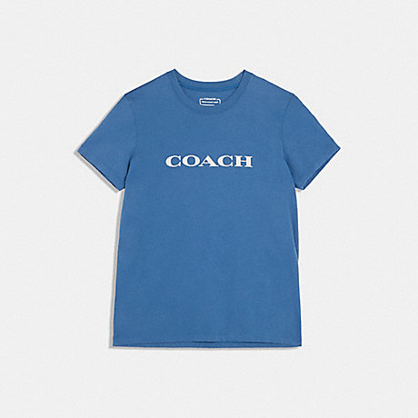 COACH C8786 Essential T Shirt In Organic Cotton Coronet Blue
