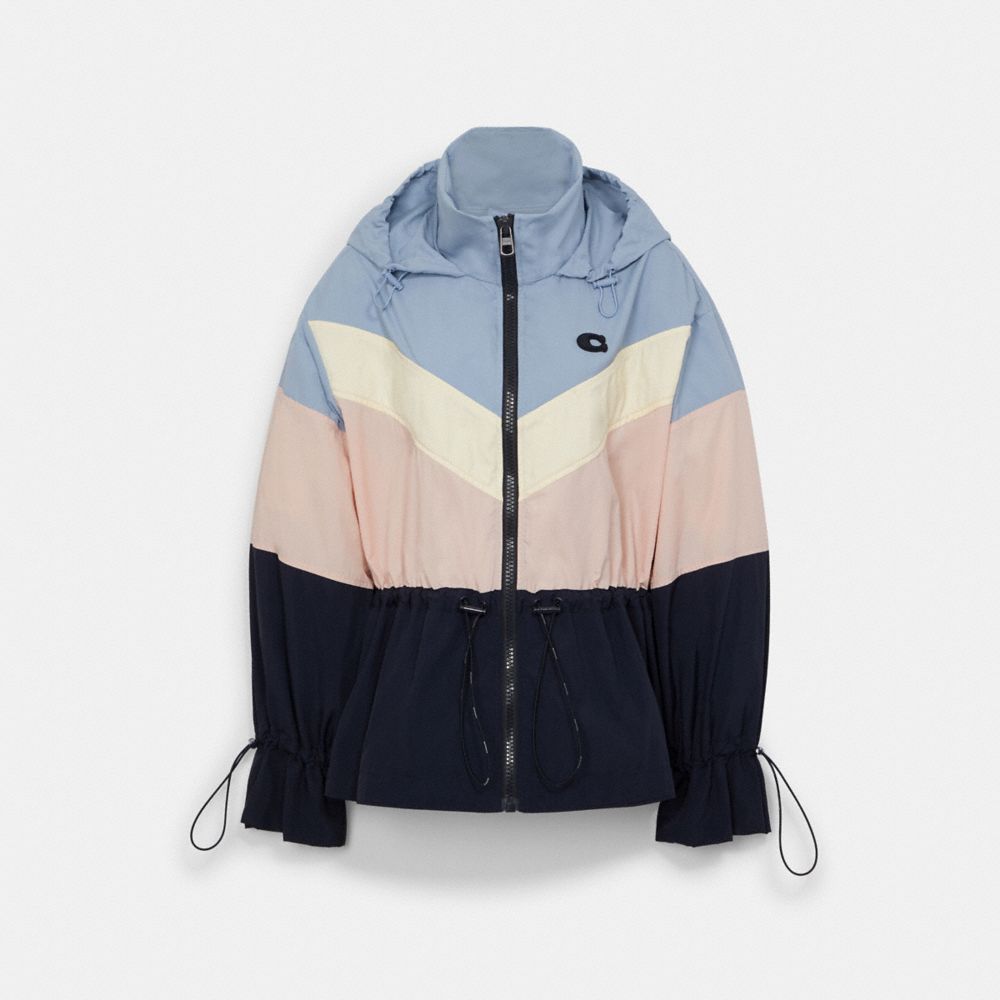 COACH C8791 Blocked Windbreaker MARBLE-MULTI