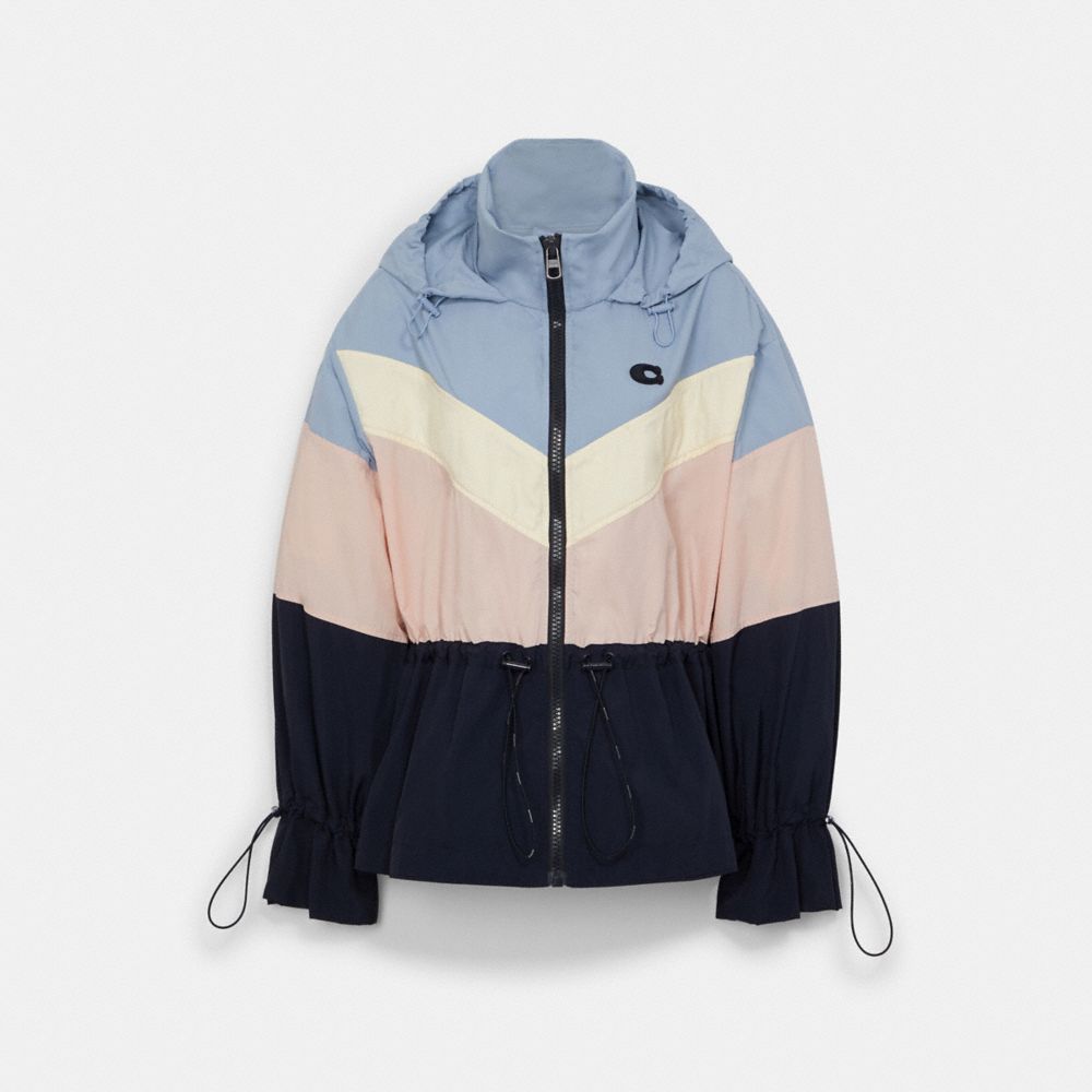 COACH C8791 Blocked Windbreaker MARBLE MULTI