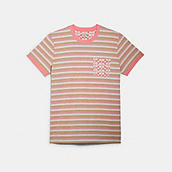 COACH C8796 Striped T Shirt PINK/MULTI