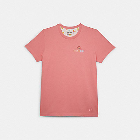 COACH Rainbow Signature T Shirt - PINK - C8802