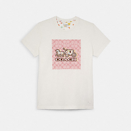 COACH Spring Horse And Carriage Signature T Shirt - PINK - C8807