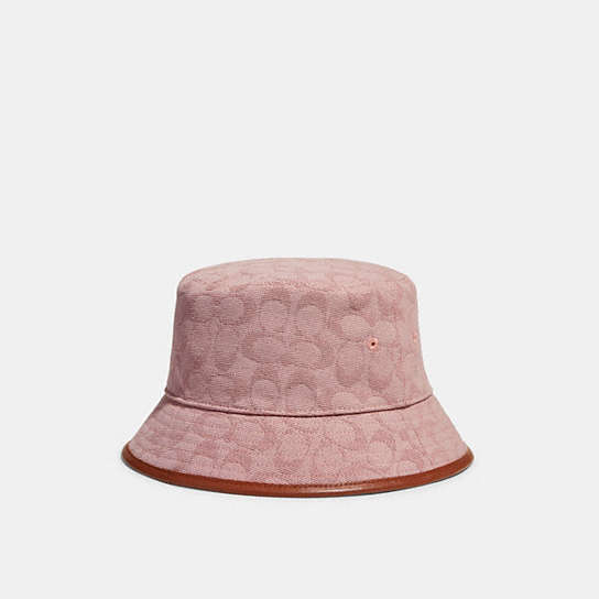 C8885 - Signature Jacquard Bucket Hat In Organic Cotton And Recycled Polyester Faded Pink