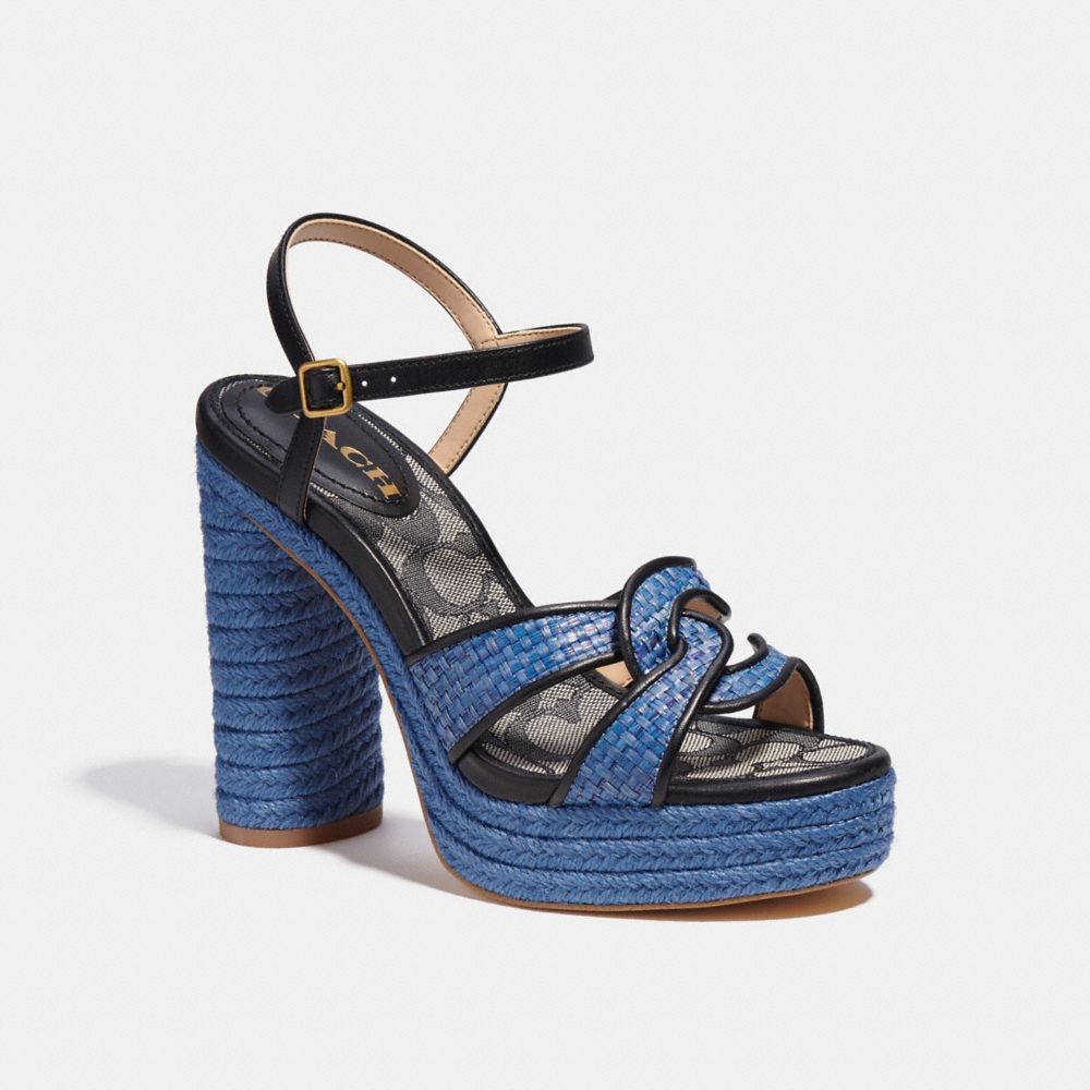 COACH C8893 Talina Sandal Black/Washed Chambray