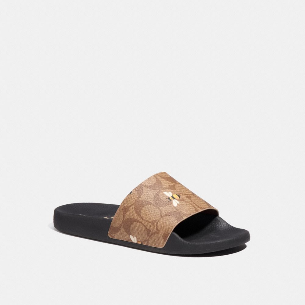 Uli Sport Slide With Bee Print - C8915 - Khaki/Black