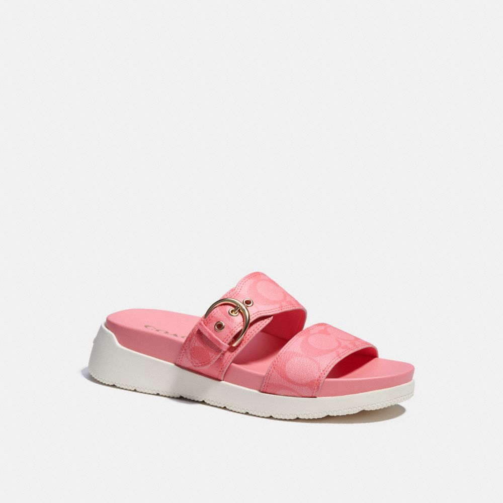 Buy Coach Peanut & Oak ALLY Logo Slide Sandals for Women Online @ Tata CLiQ  Luxury