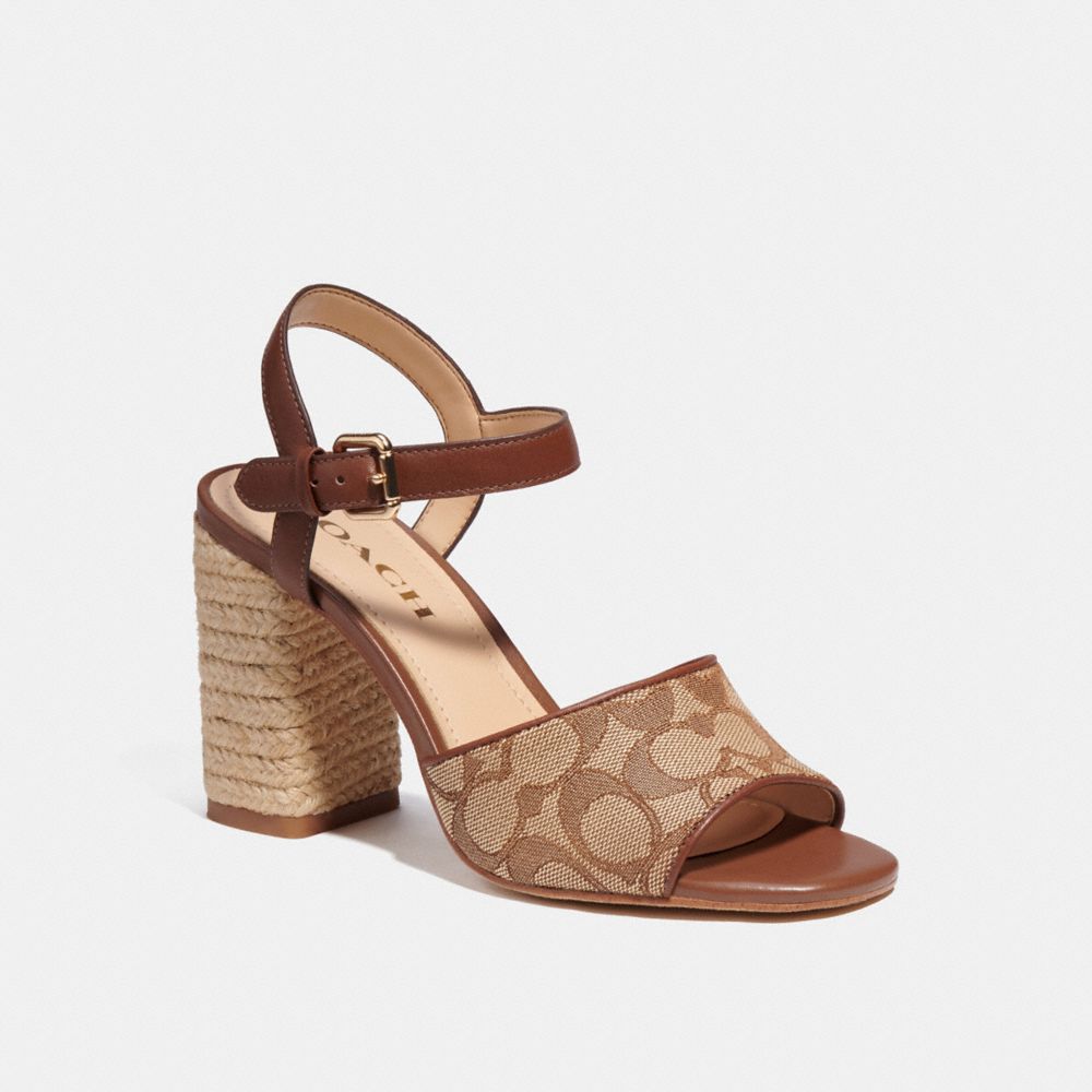 COACH C8930 Maddy Sandal KHAKI/SADDLE