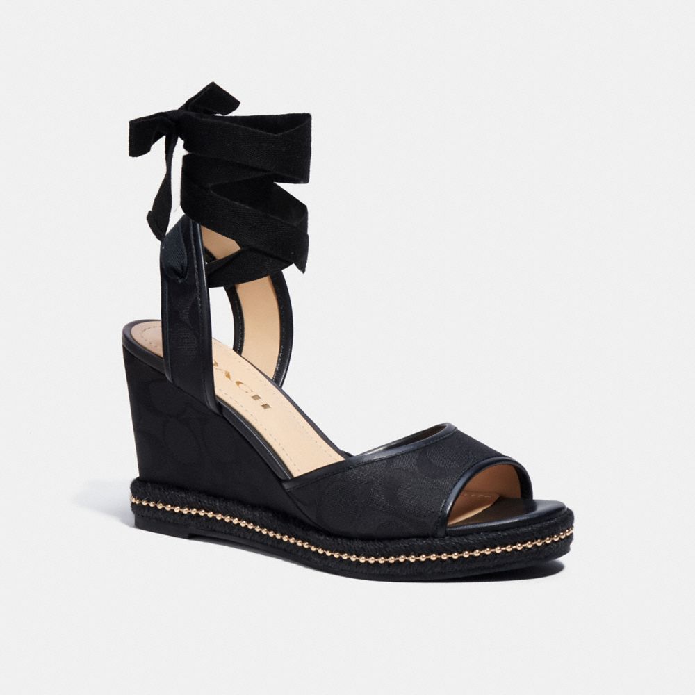 C8931 - Page Wedge In Recycled Signature Jacquard Black