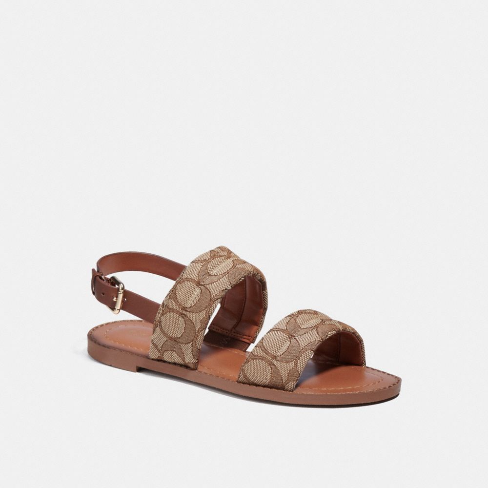 COACH C8980 Hope Sandal KHAKI/SADDLE