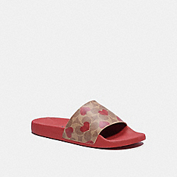 Udele Sport Slide With Heart Print - C8997 - Electric Red