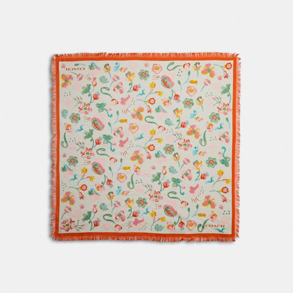 Dreamy Land Silk Square Scarf - C9003 - CHALK