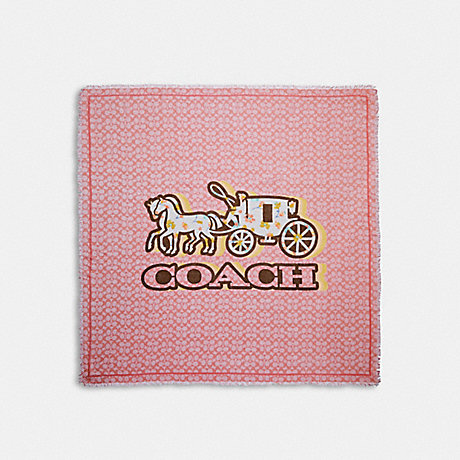 COACH C9004 Horse And Carriage Mystical Floral Print Oversized Square Scarf TAFFY