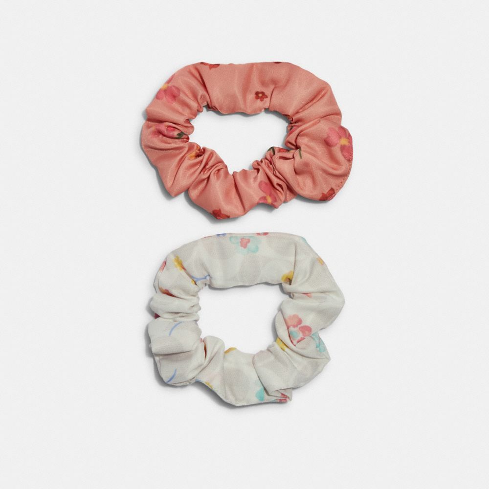 COACH Mystical Floral Print Scrunchies - BLUSH CHALK - C9011