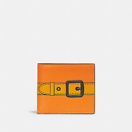 COACH C9023 Double Billfold Wallet With Trompe L'oeil Papaya-Multi