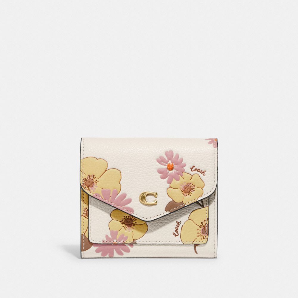 COACH C9039 Wyn Small Wallet With Floral Print Brass/Chalk Multi
