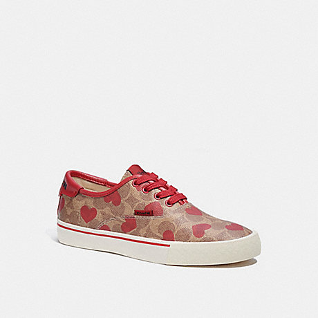 COACH C9056 Citysole Skate Sneaker With Heart Print Electric Red