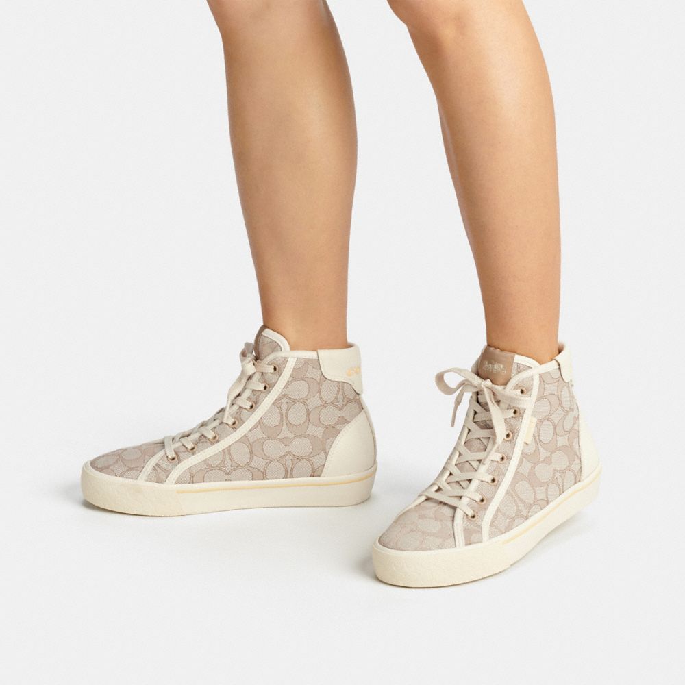 CITYSOLE HIGH TOP PLATFORM SNEAKER IN SIGNATURE JACQUARD