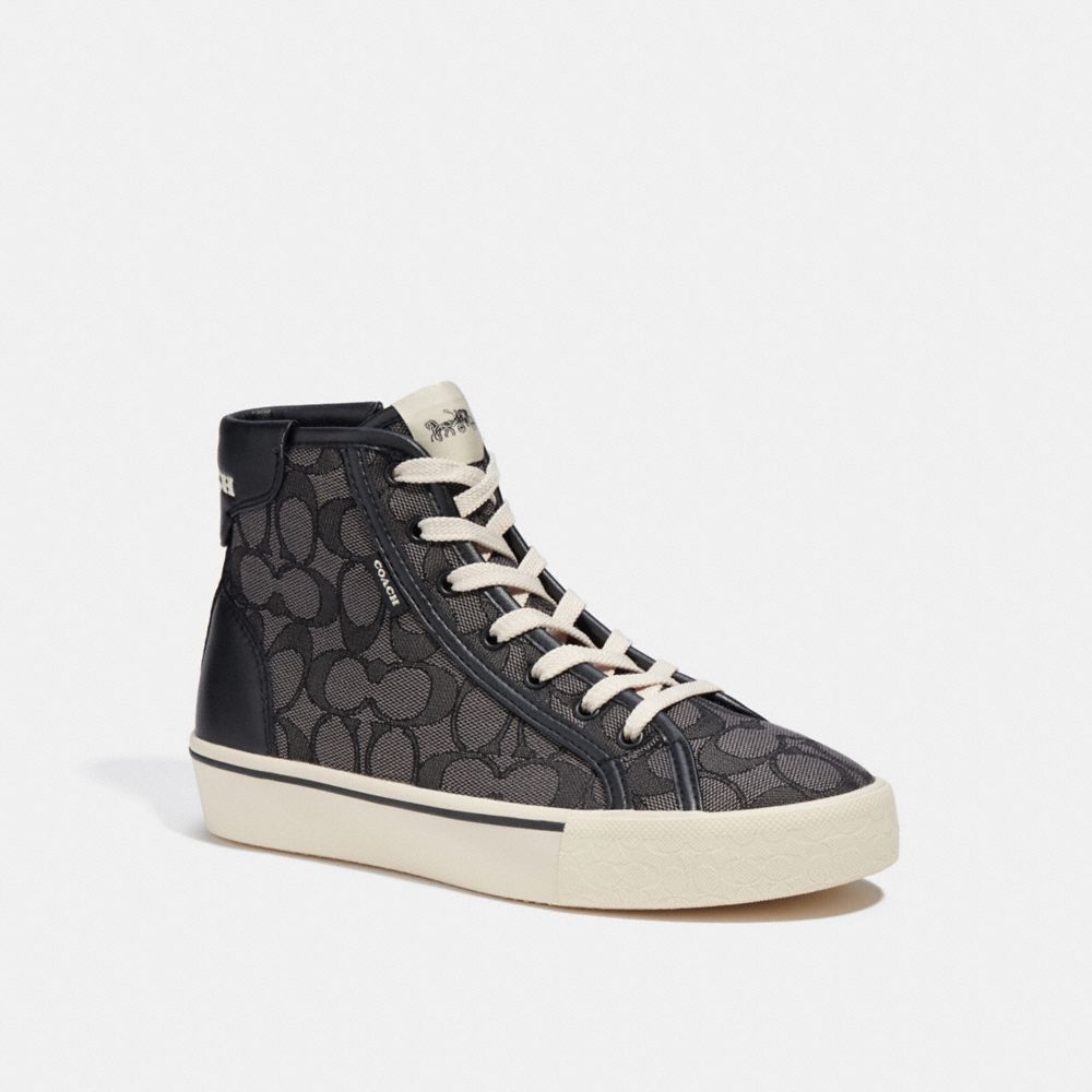 C9059 - Citysole High Top Platform Sneaker In Signature Jacquard STONE