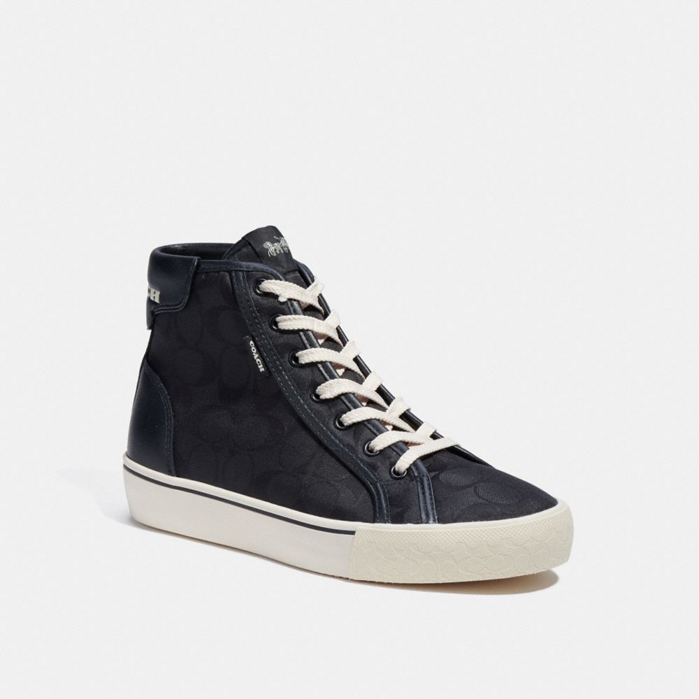 COACH C9061 Citysole High Top Platform Sneaker In Recycled Signature Jacquard Black